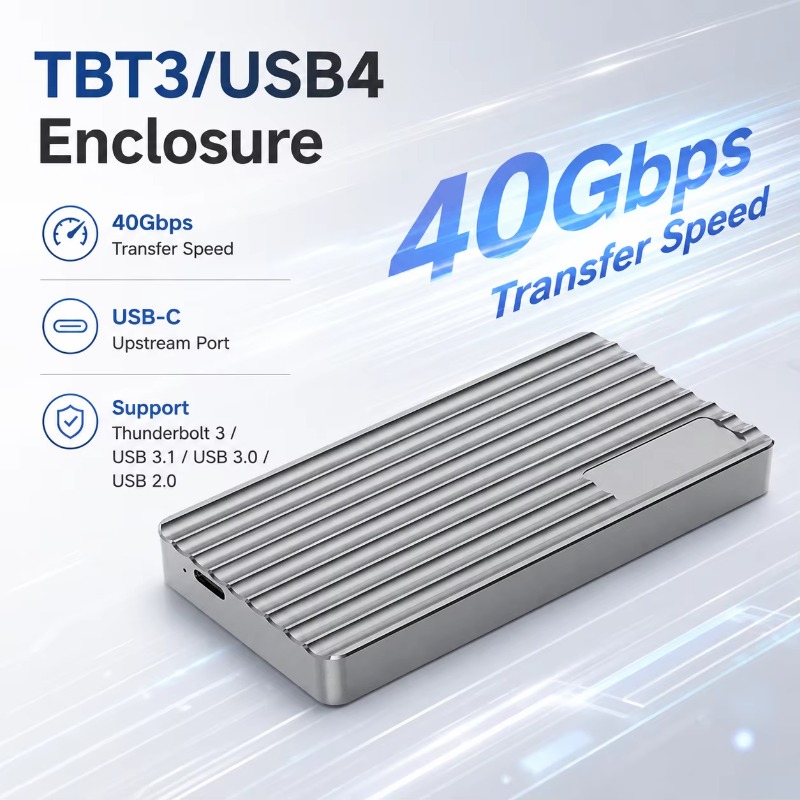 Usb4 40Gbps External Ssd 8Tb - Gabinete Externo Portátil de Alumínio para