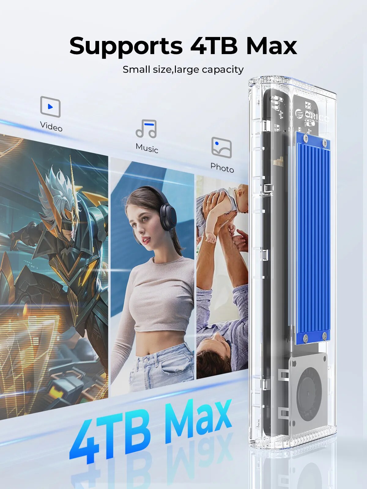 ORICO-SSD Caso com ventilador  - Thunderbolt 4 External Ssd 4Tb avaliação e preço
